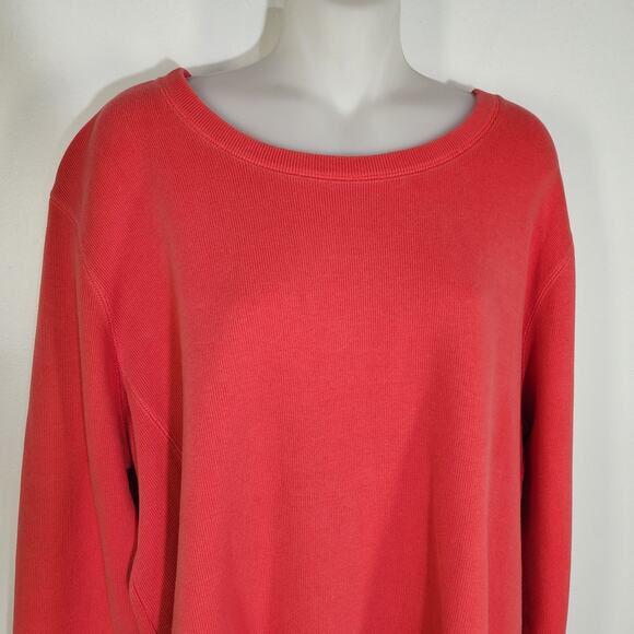 Orvis Women Sweater Size XL Petite Red Long Sleeve Pullover Cotton Outdoors Knit - Picture 3 of 10
